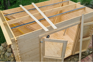 wood shed under construction