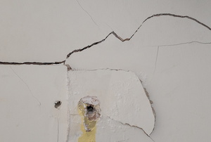 Broken drywall.