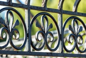 Details of a metal fence
