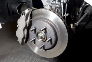 A close-up of brakes on a car.