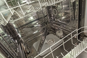 the inside of a dishwasher