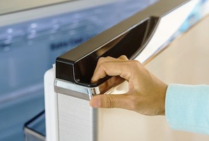 Close up of refrigerator door seal