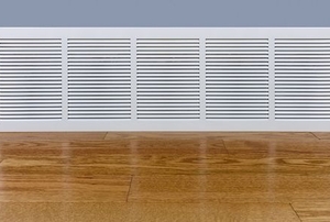A baseboard heater.