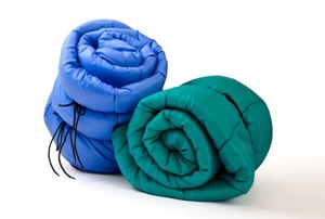 Sleeping bags on a white background.