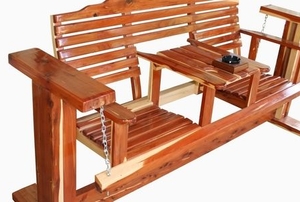 wooden porch glider