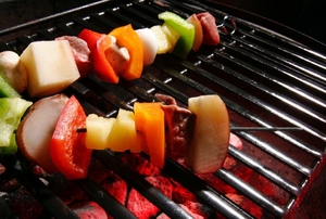 Kabobs on a grill