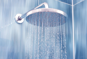 water falling from a shower head