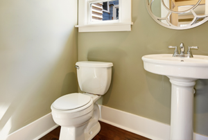 Simple bathroom with a pedestal sink