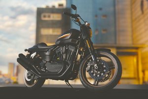 black motorcycle