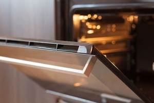 electric oven with door open