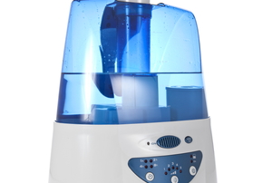 Humidifier with ionic air purifier isolated on white.