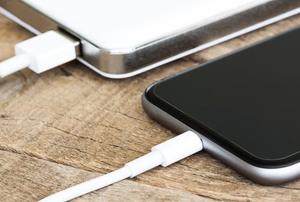 A phone and a charger.