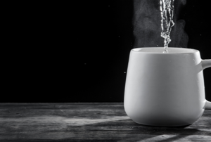 A glass of water.