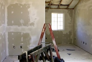Drywall in a room.