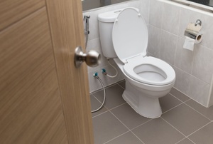 A toilet.