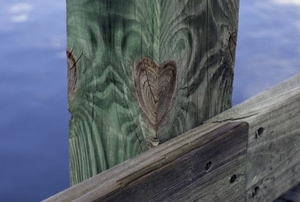 pressure treated wood post on pier
