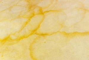 splotchy yellow circular stains