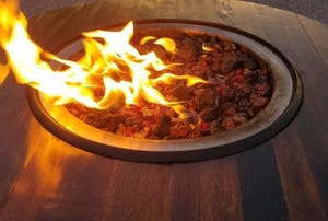 flames rising from a fire pit
