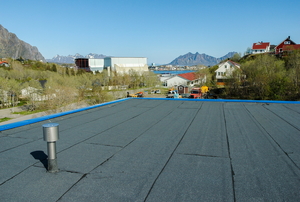flat roof with scenery in the background