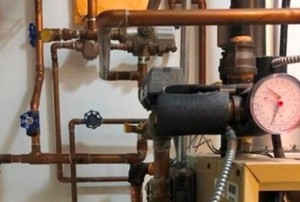 boiler system with pipes