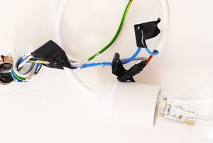 light bulb with faulty wiring