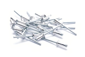 Rivets on a white surface.