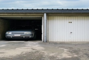 A row of garage doors.
