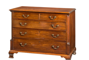 A dresser with a veneer finish on a white background.