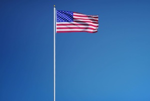 A flag on a flagpole.