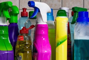 various cleaning supplies
