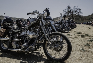 A row of motorcycles.