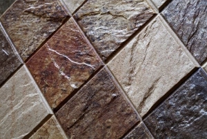 A close-up image of brown tile.