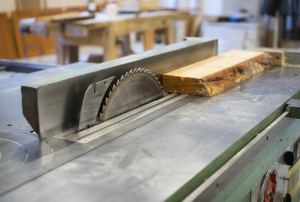 Board on a table saw