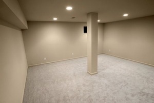 carpeted basement