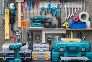 Tools in a garage.