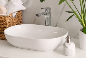 bathroom countertop with vessel sink