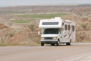 an RV on the road