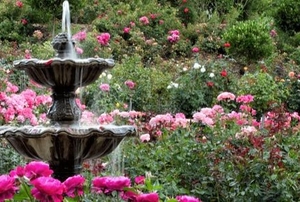 A copper garden fountain.