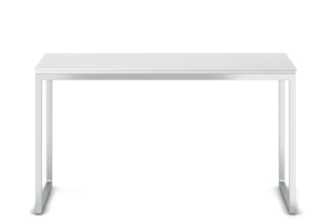 A steel desk.