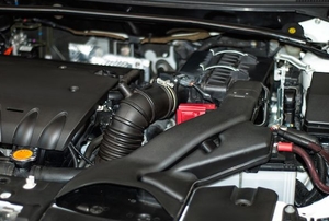 under the hood of a car