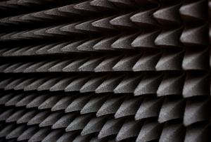 An abstract view of egg-crate soundproofing.