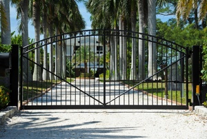 An electric gate.