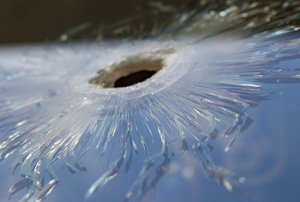 a hole in glass