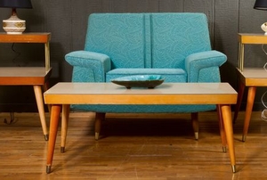 modern living room with tapered table legs