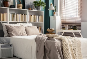 A bookshelf bed.