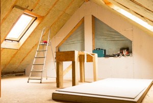 attic with insulation