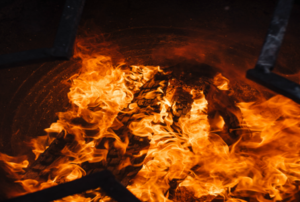 A fire.