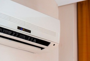 A wall air conditioner.