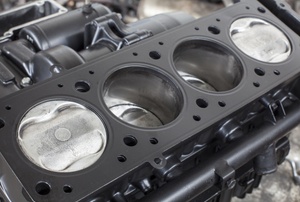 A cylinder head in a car.
