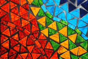 A mosaic table.